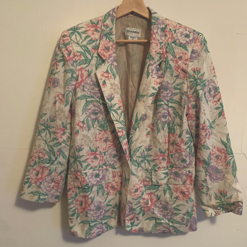 🌸 Vintage 1980s floral blazer 🌸 Leslie Fay